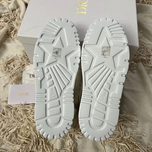 CHRISTIAN DIOR D-Player High Top Sneakers White & Gold - Picture 10 of 10